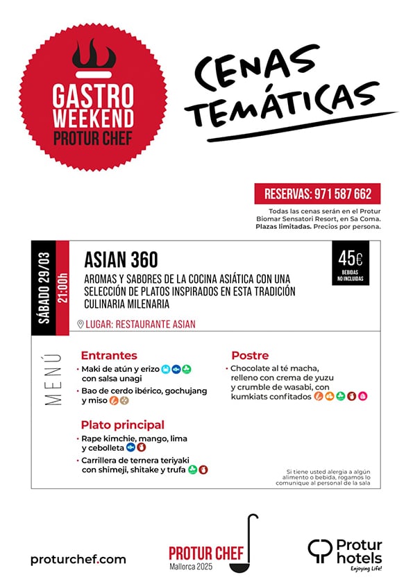 Menú cena temática ASIAN 360
